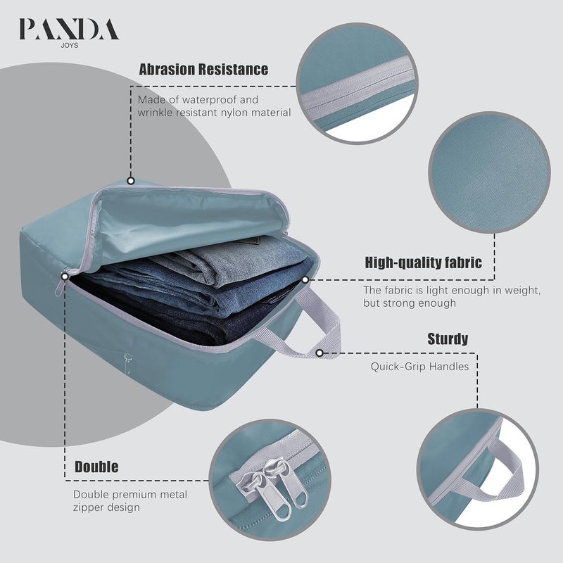 PANDA JOYS 4 Set Compression Packing Cubes Travel - Travel Accessories Expandable Packing Organizers for Carry On - Essentials Luggage Bags - Dark Blue - Image 4
